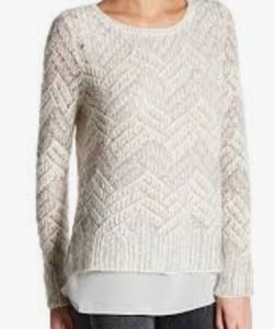 Lucky Brand Cotton Blend Metalic Accent Sweater S